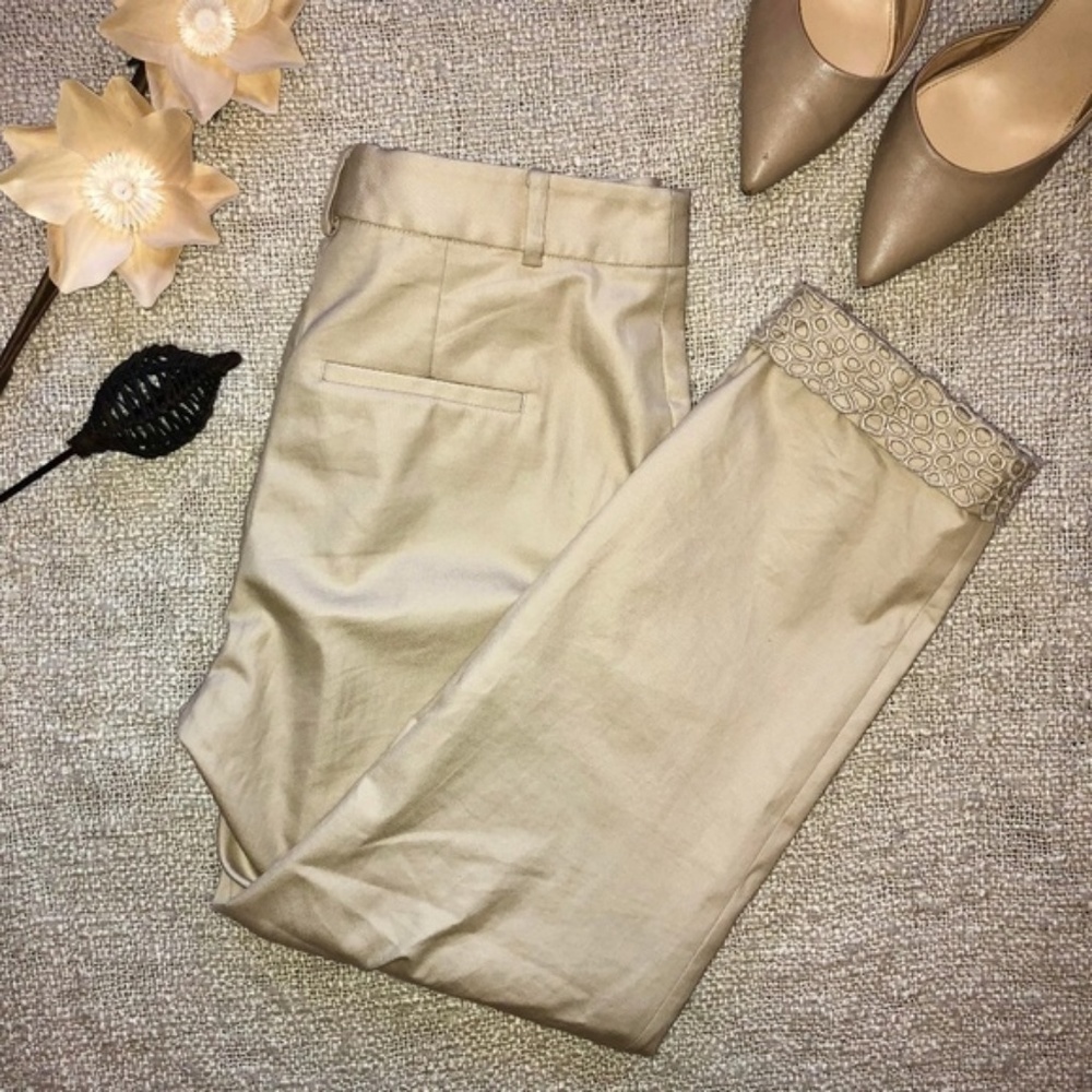 Escada Sport Khaki Ankle Pant Eyelet Cuffs